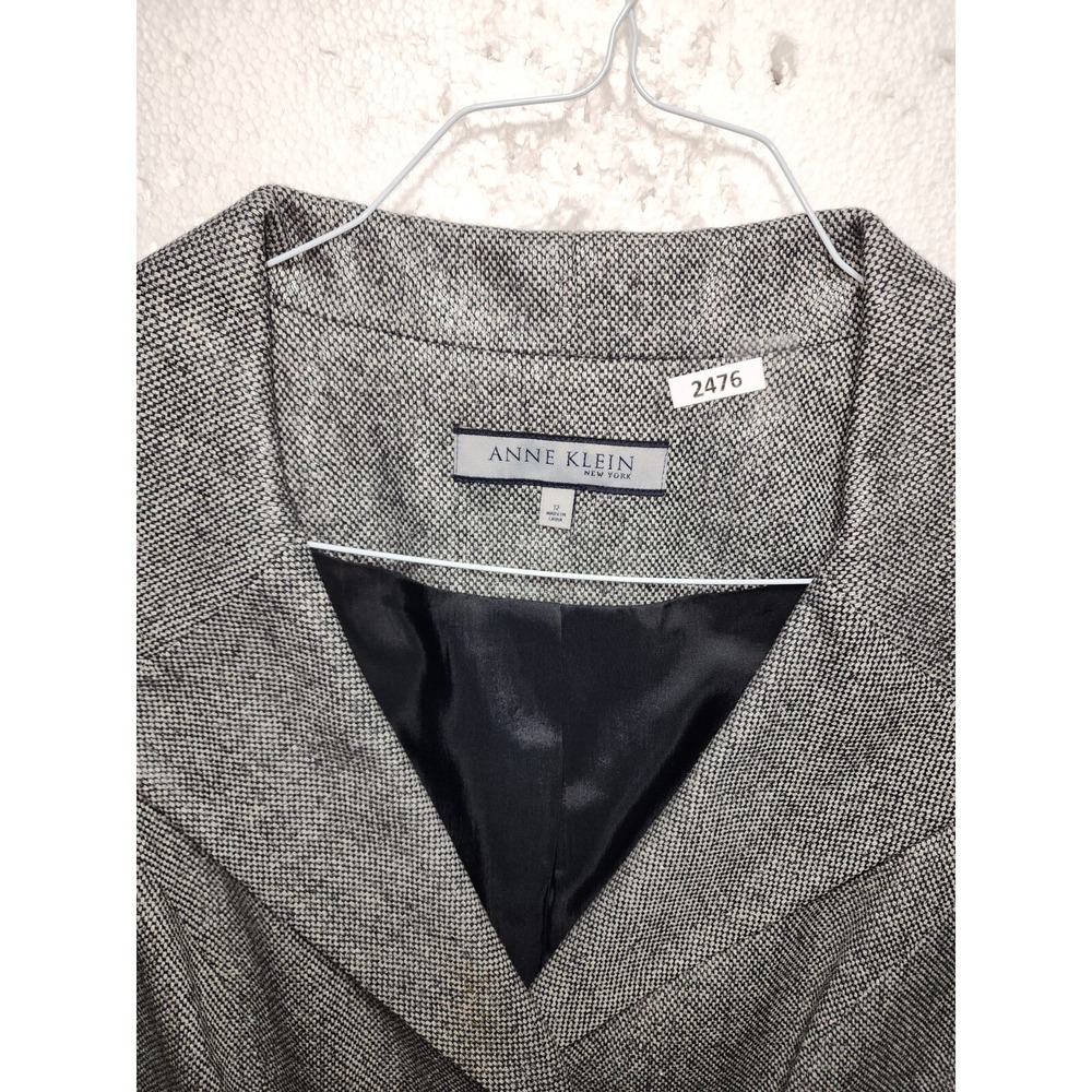 Ann Klein Suit Womens Size 12 Gray Two Button Jacket Blazer Work Career Formal - Picture 14 of 14